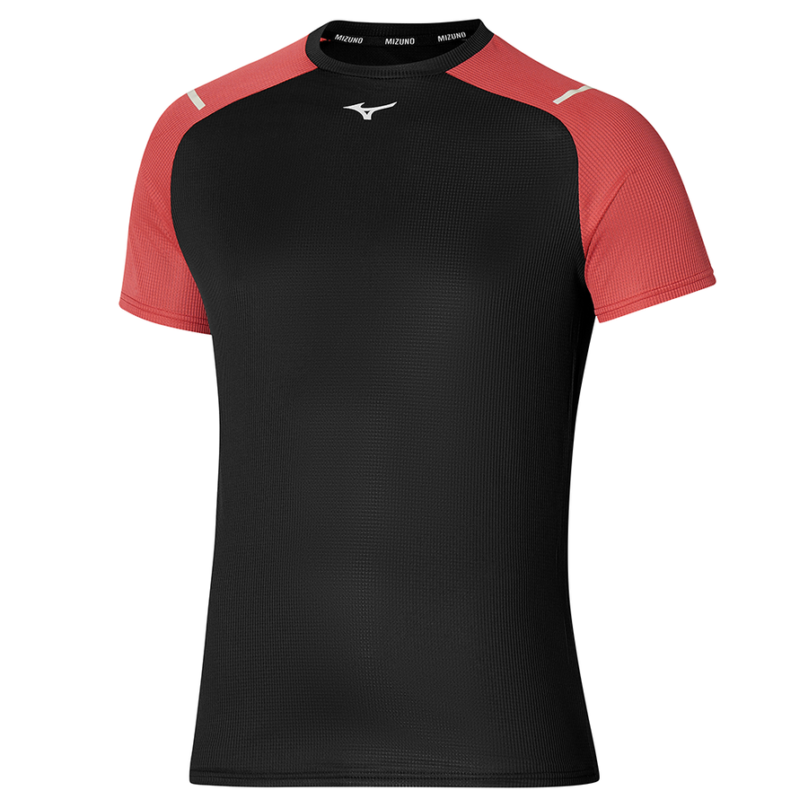 Mizuno DryAeroFlow Tee Black/Mineral Red