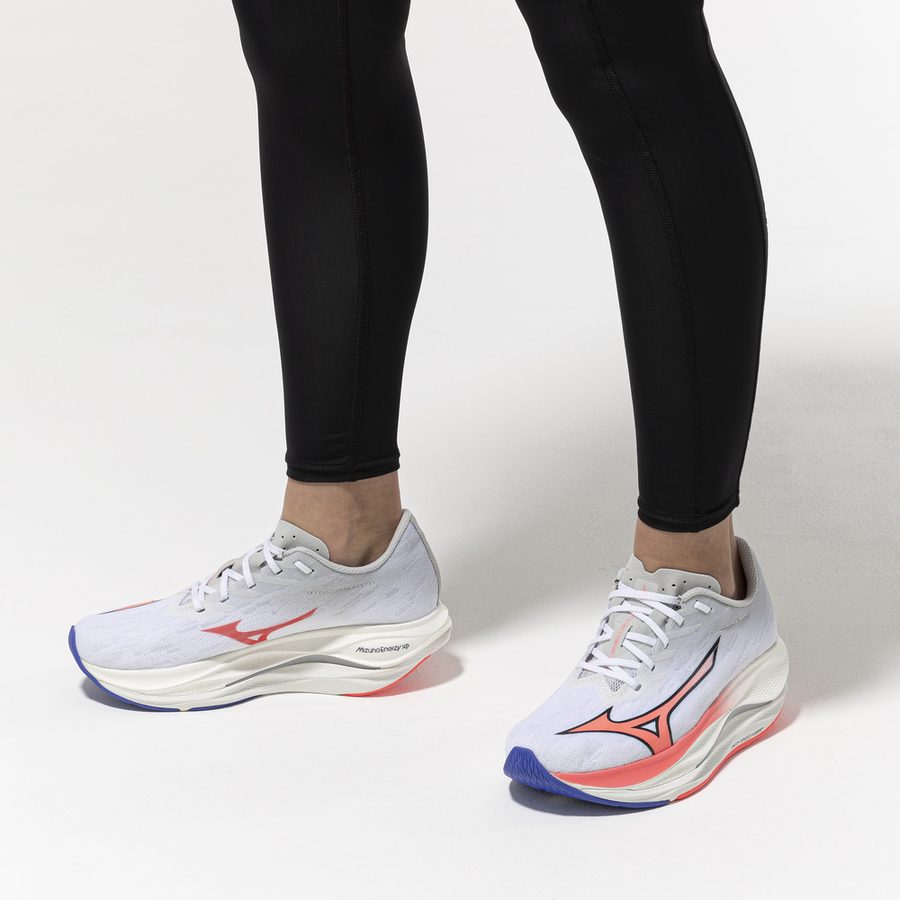 Mizuno WAVE REBELLION FLASH 3 White/Striking Coral/Iris Bloo