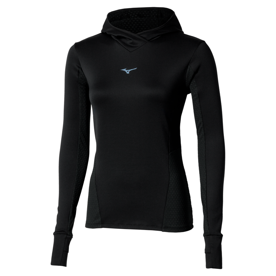 Mizuno Active Warmalite Hooded Long Sleeve Top Black