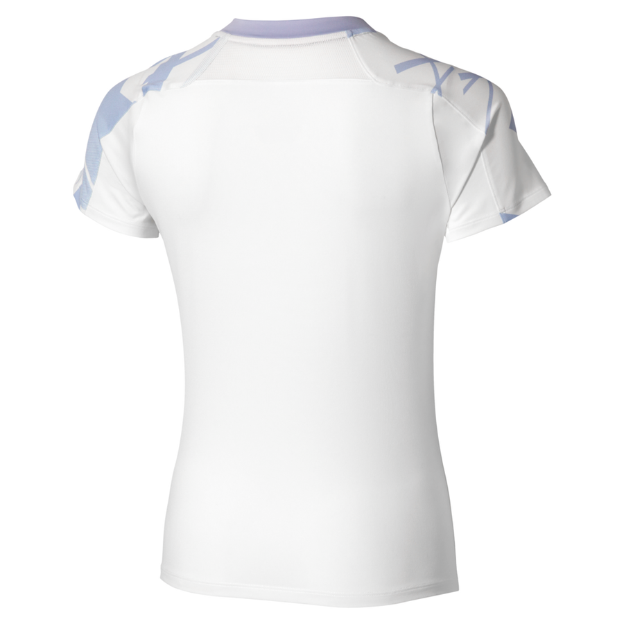 Mizuno Daybreakers Printed Short Sleeve Tee White / Icelandic Blue