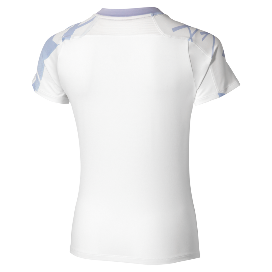 Mizuno Daybreakers Printed Short Sleeve Tee White / Icelandic Blue