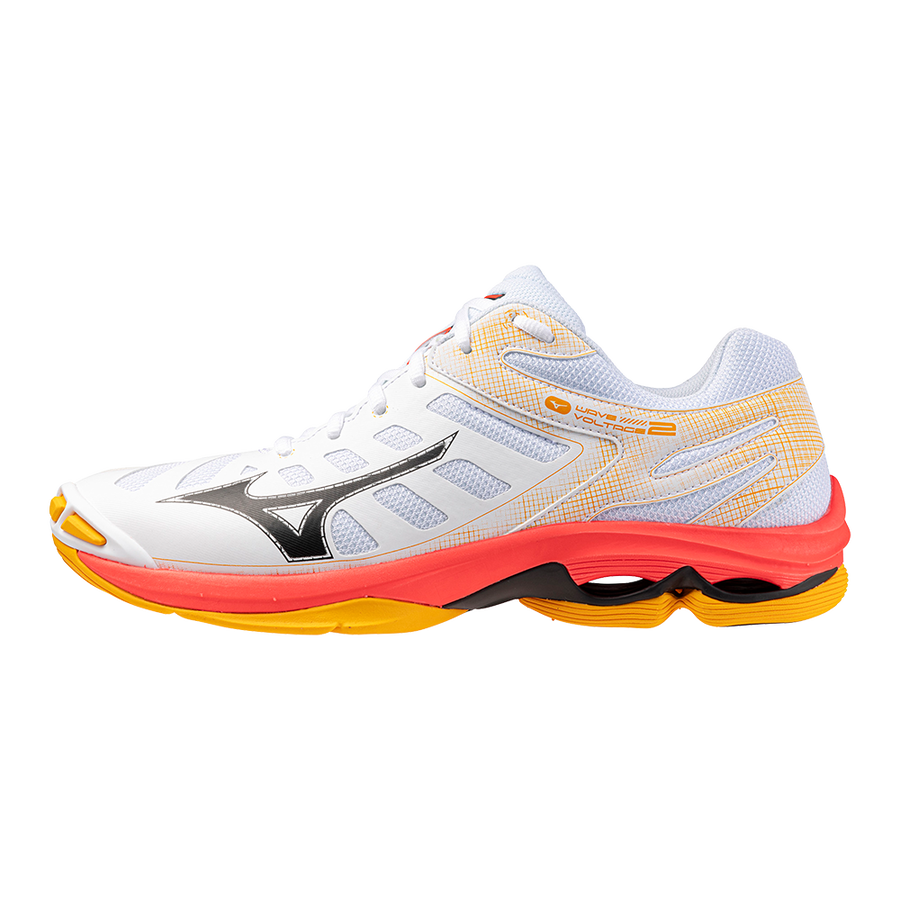 Mizuno WAVE VOLTAGE 2 White/Fiery Coral 2/Citrus