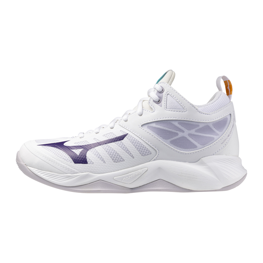 Mizuno WAVE DIMENSION MID White/VioletIndigo/CamelliaRos