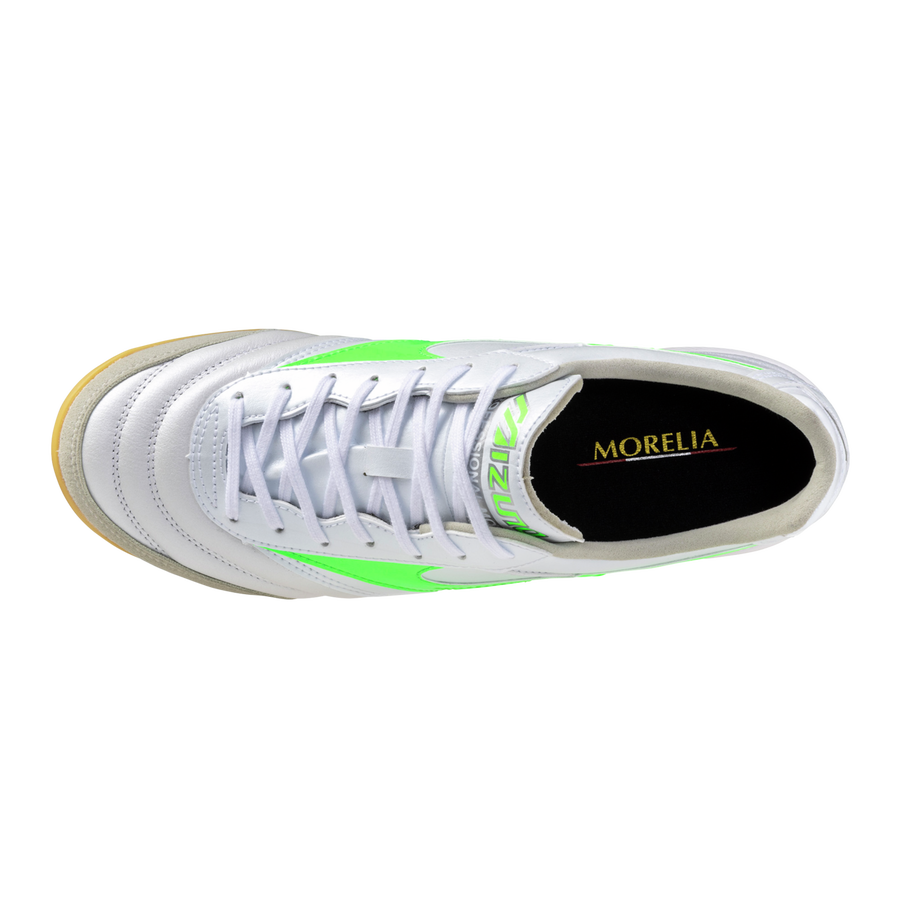 Mizuno MORELIA SALA ELITE IN White/neon green/galaxy silver