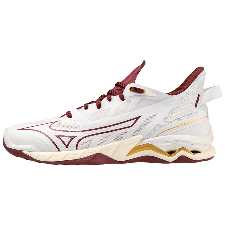 Mizuno WAVE MIRAGE 5 Whte/Cabernet/MP Gold