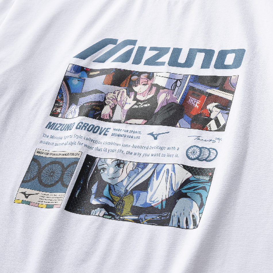 Mizuno Long Sleeve Graphic Tee White