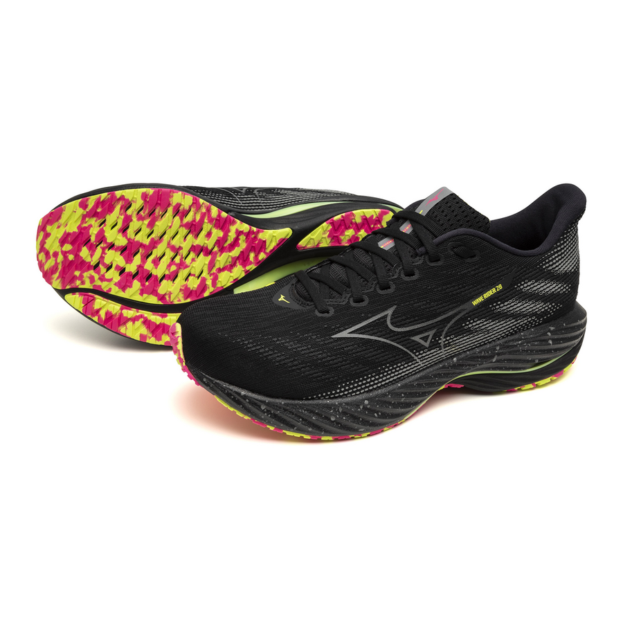 Mizuno WAVE RIDER 28 Black/silver/sunny lime