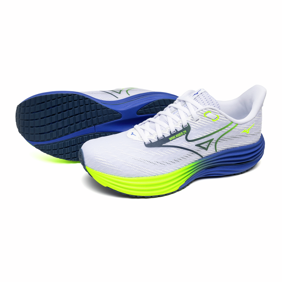 Mizuno WAVE RIDER 29 White/Estate Blue/Lightning Ye