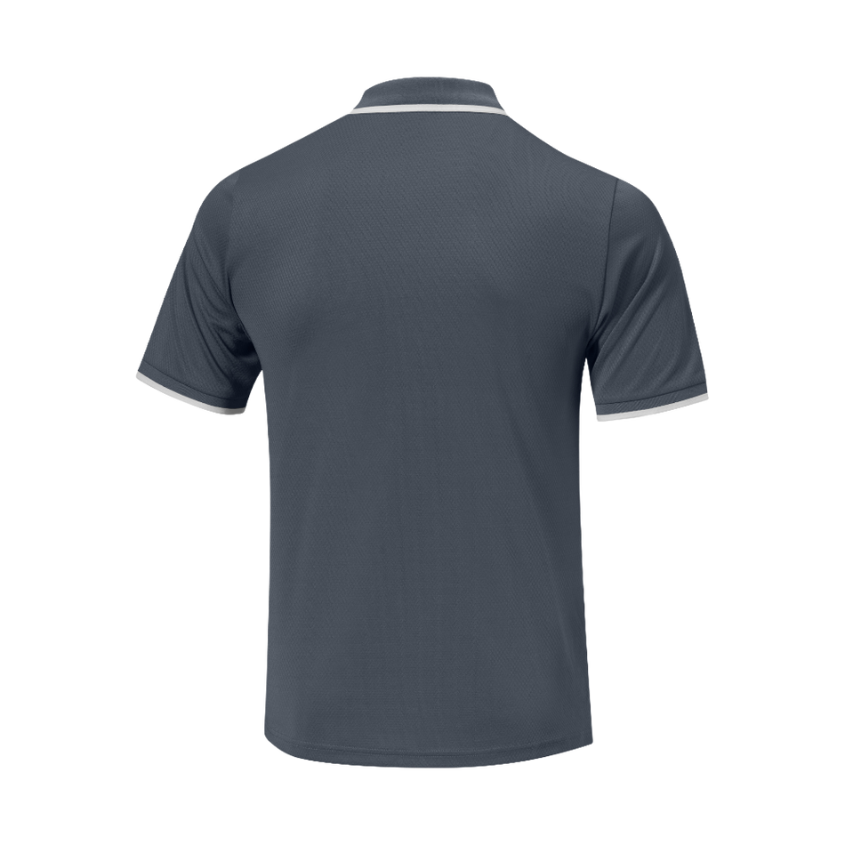Rib Knitted Short Sleeve Polo Shirt - Grey - Golf Polos | Mizuno Europe