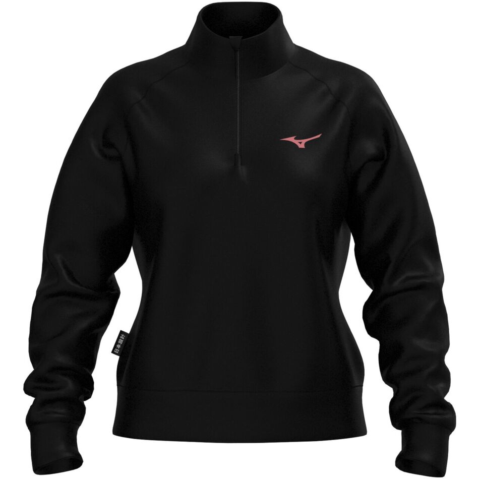 Mizuno Athletic 1/4 Zip top(W) BLACK