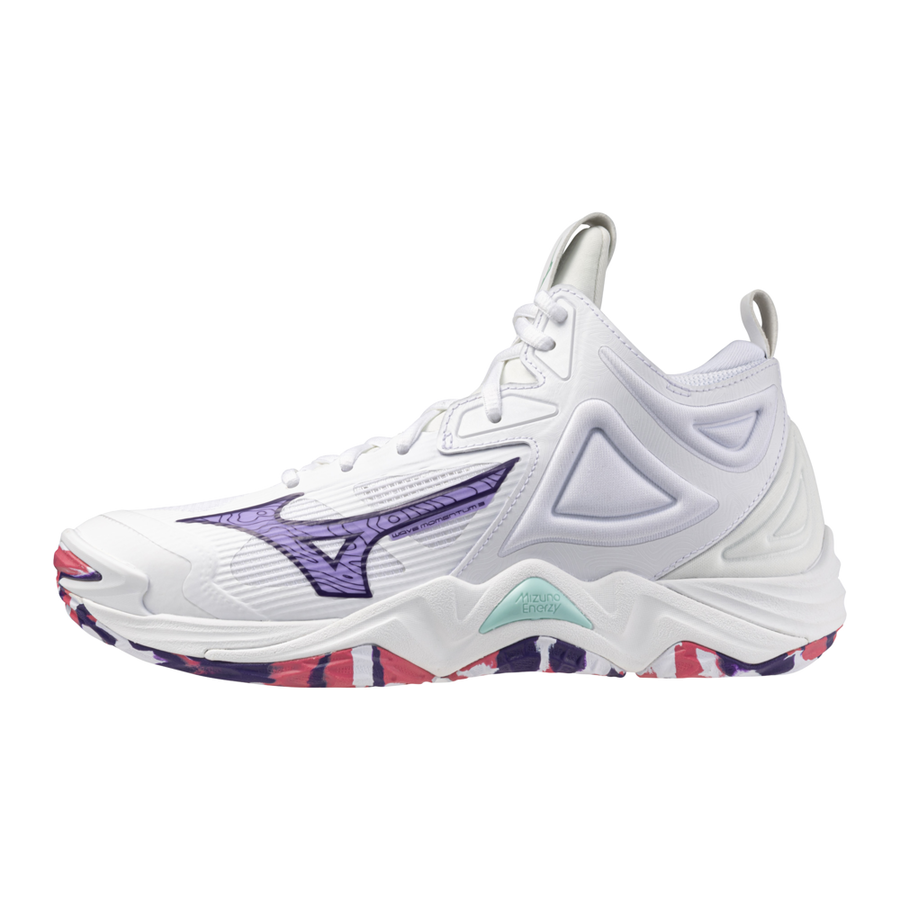 Mizuno WAVE MOMENTUM 3 MID White/VioletIndigo/CamelliaRos