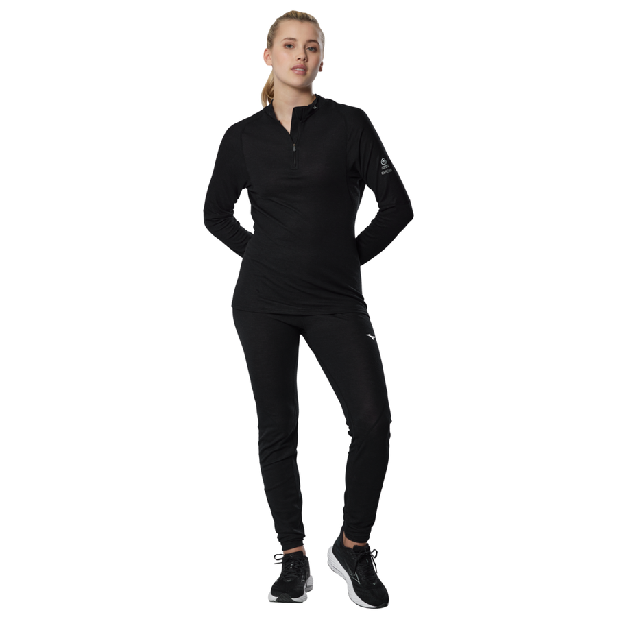 Mizuno Premium Merino Wool Half Zip Black
