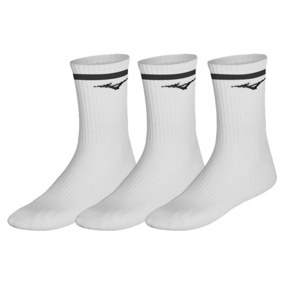 Mizuno TRAINING 3P SOCKS WITH LINE White/Black