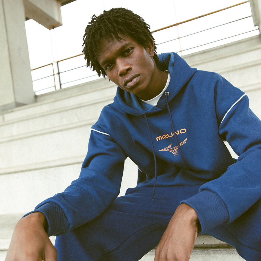 Mizuno ATHLETICS GRAPHIC HOODY Glacier lake