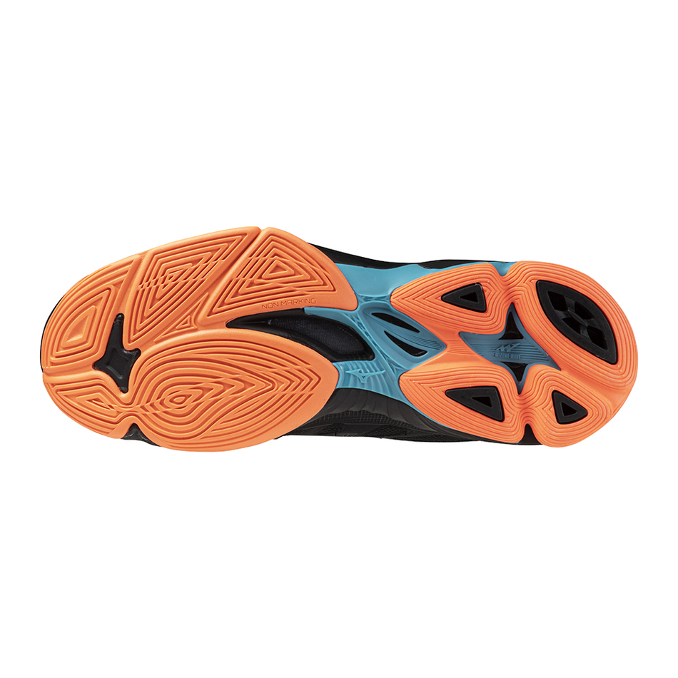 Mizuno WAVE VOLTAGE 2 Black/Neon Flame/Peacock Blue