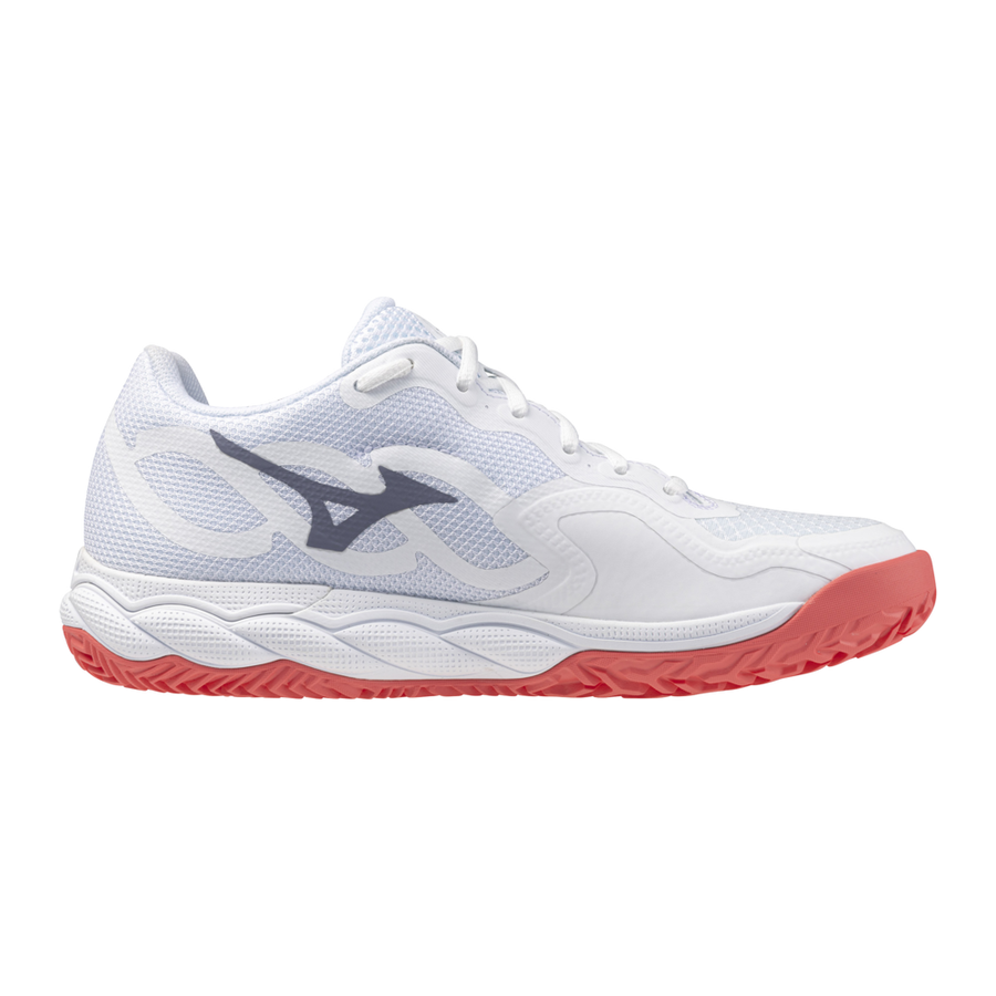 Mizuno WAVE ENFORCE COURT CC White/Blue Granite/Calypso Coral