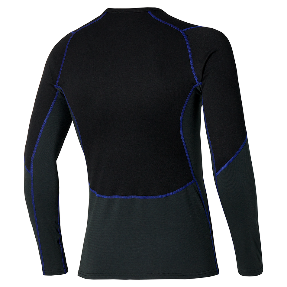 Mizuno Merino Wool Crew Black/Surf Blue