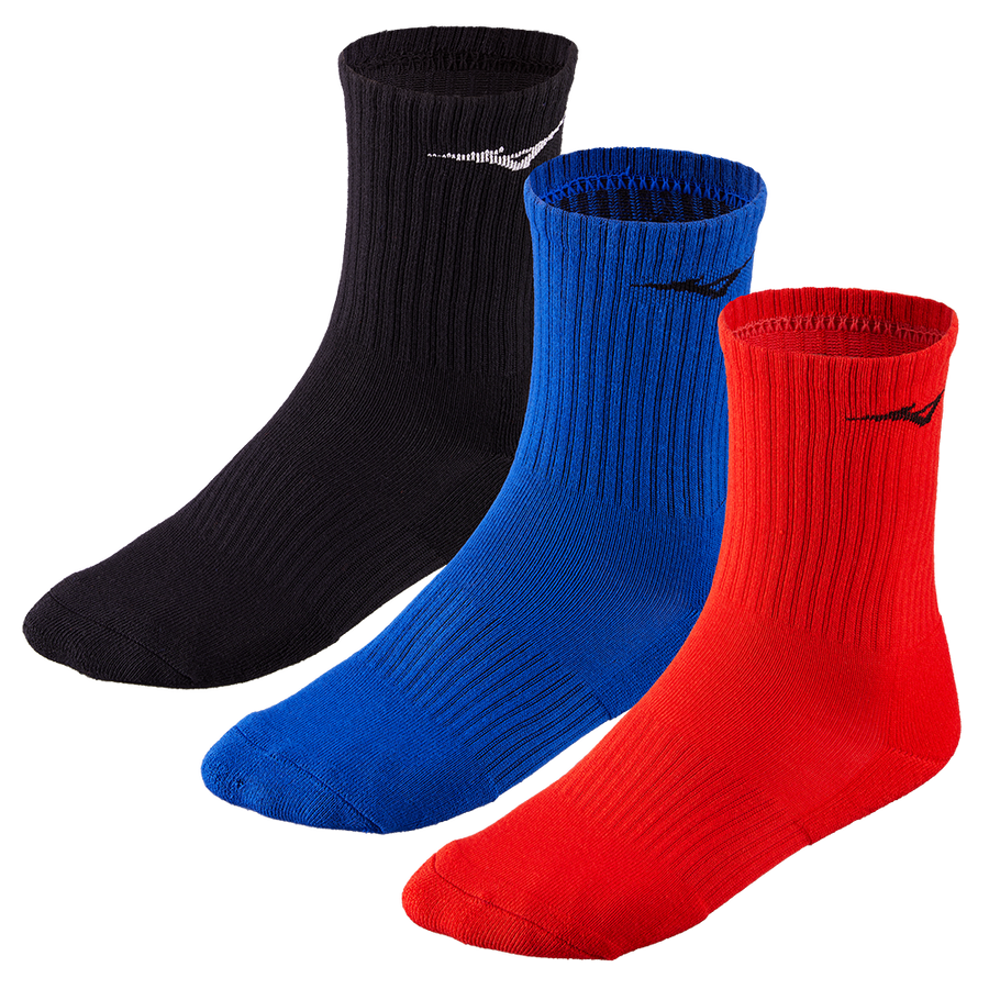 Mizuno Training 3P Socks Black/T Sea/F Red