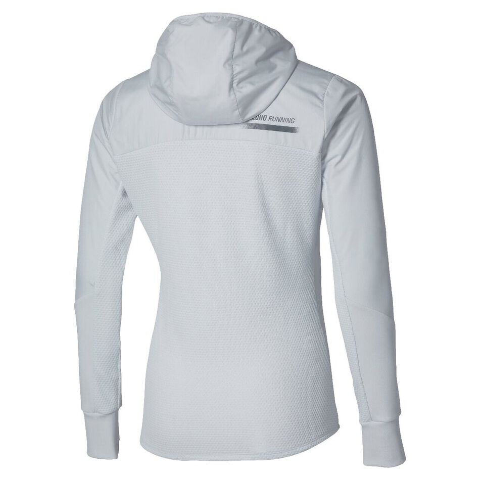 Mizuno Active warmalite hybrid full zip hooded long sleeve top  Cloudscape