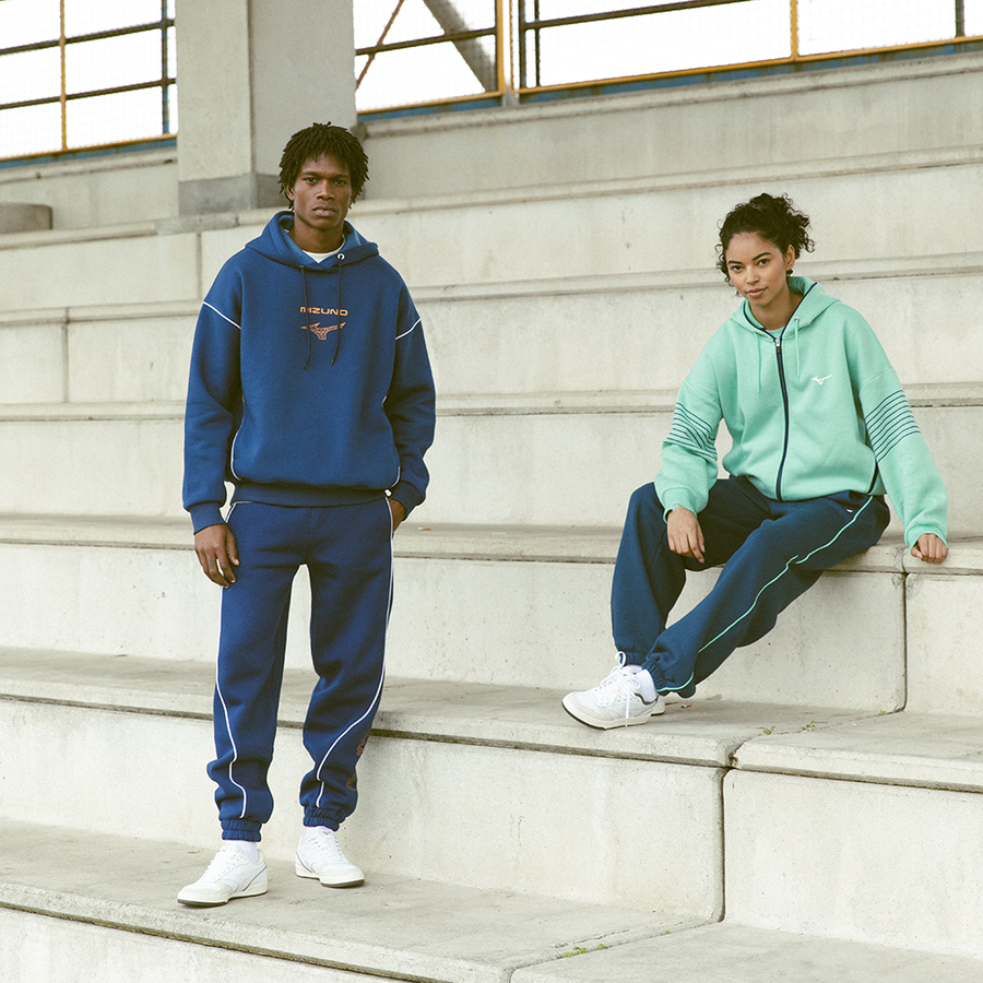 Mizuno ATHLETICS GRAPHIC HOODY Glacier lake