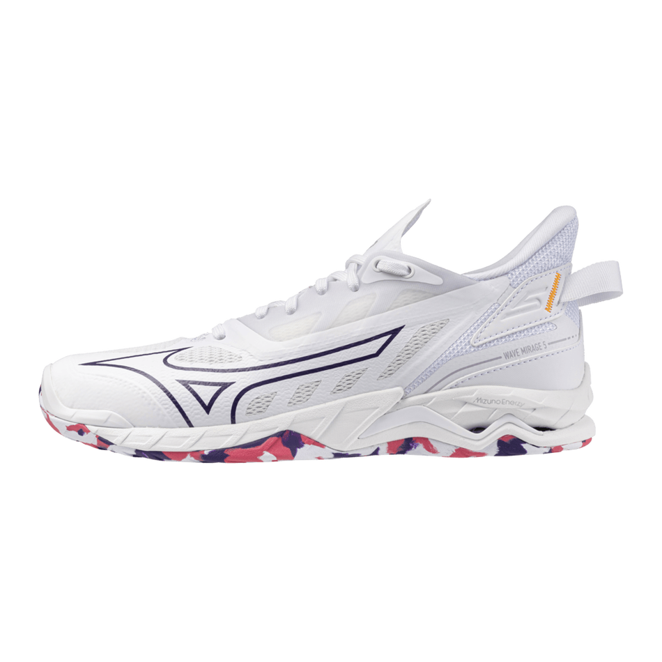Mizuno WAVE MIRAGE 5 White/VioletIndigo/CamelliaRos