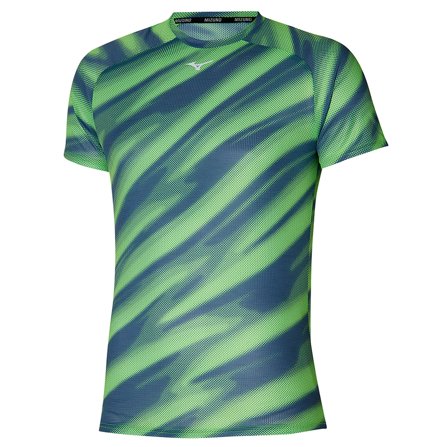 DryAeroFlow Graphic Tee - Black | Running t shirt mens | Mizuno UK