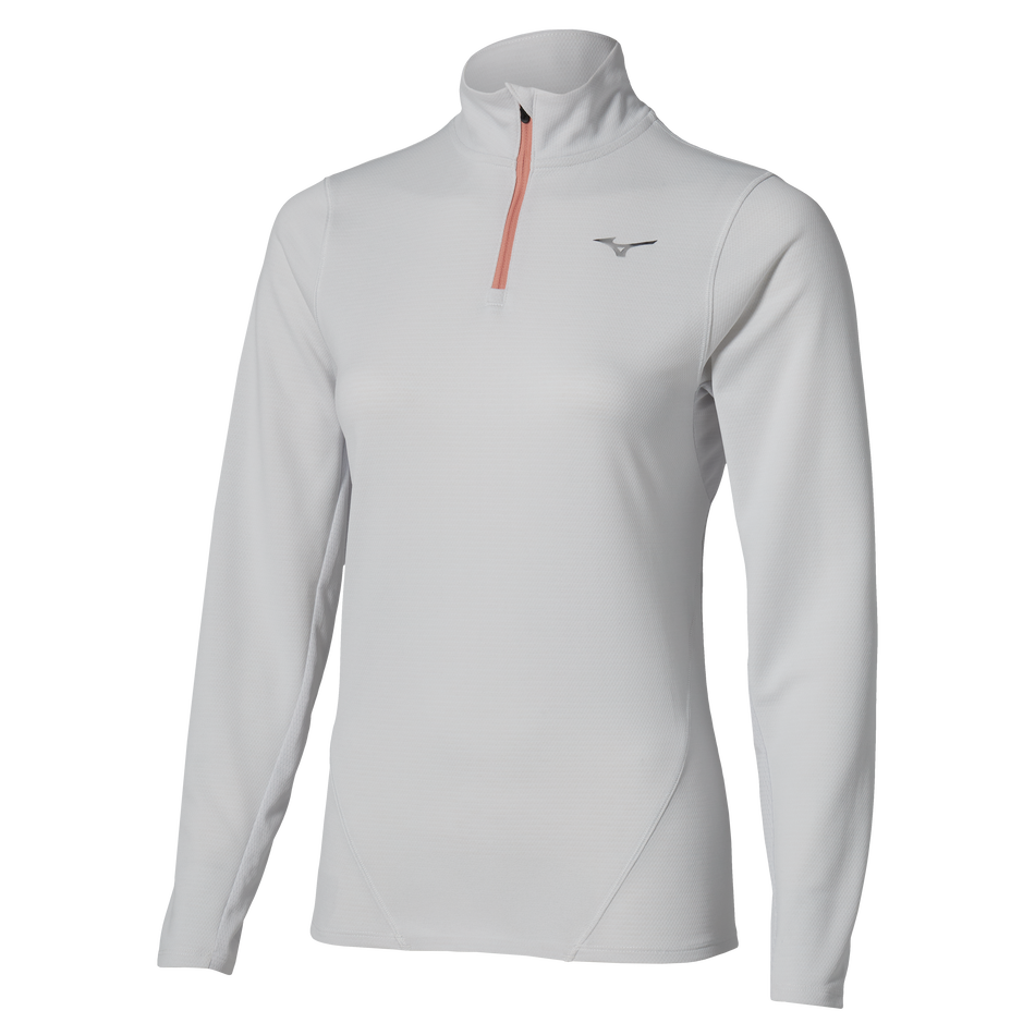 Mizuno Tech thermal charge breath thermo half zip long sleeve tee Cloudscape