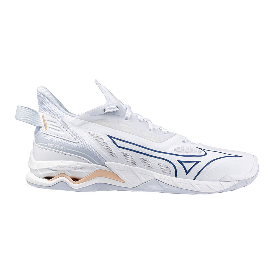 Mizuno WAVE MIRAGE 5 White/NavyPeony/PeachParfait