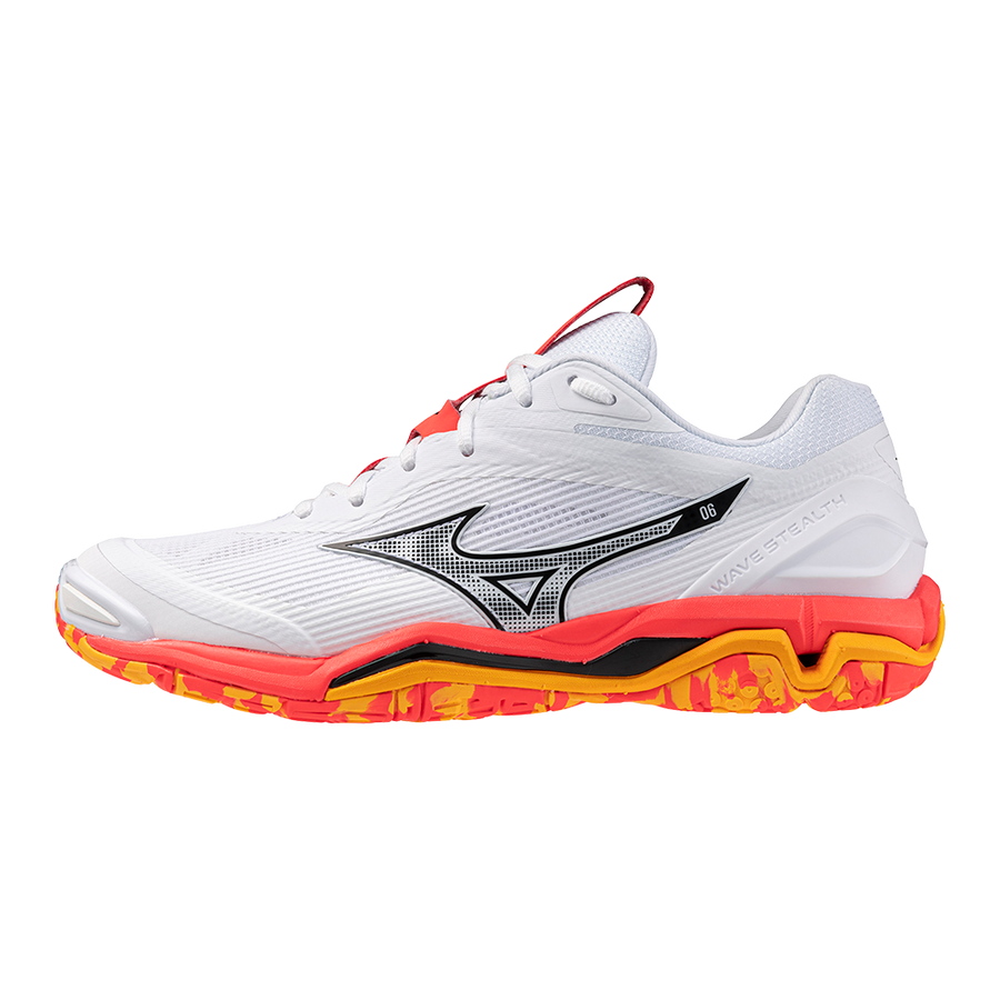 Mizuno WAVE STEALTH 6 White/Fiery Coral 2/Citrus