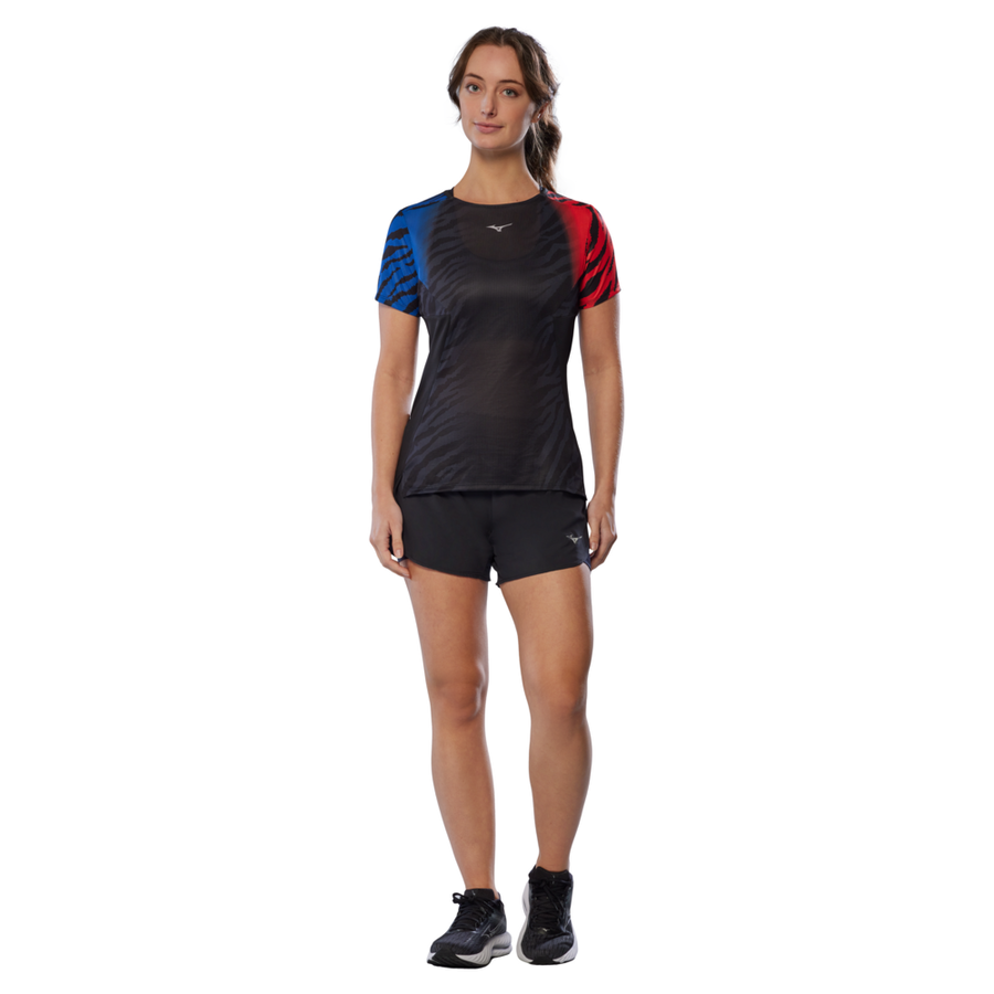Mizuno DRYAEROFLOW GRAPHIC T-SHIRT Oni red/oni blue