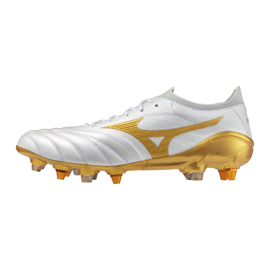 Mizuno MORELIA NEO IV β JAPAN MIX White/MP Gold/Cool Gray 3C