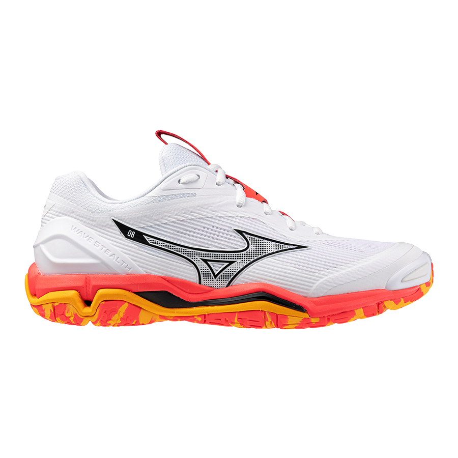 Mizuno WAVE STEALTH 6 White/Fiery Coral 2/Citrus