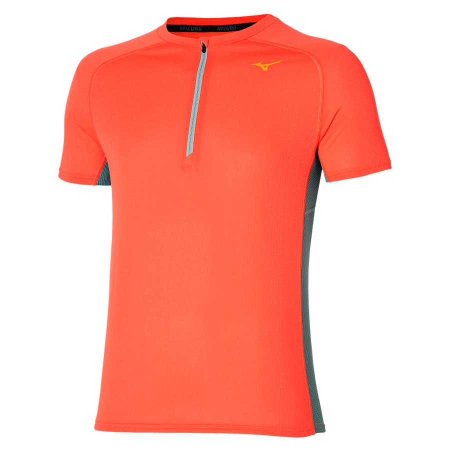 Mizuno Trail DryAeroFlow HZ Tee Nasturtium / Lead