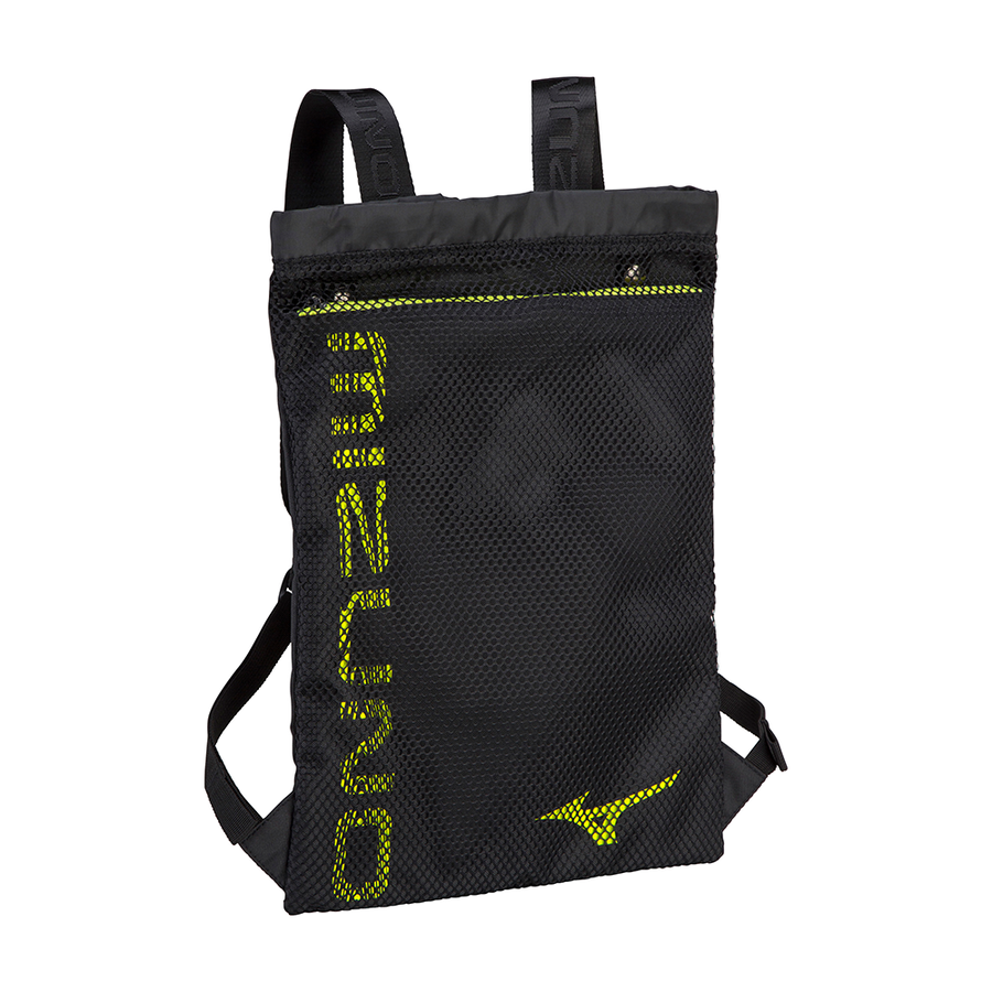 Mizuno Mesh DrawBag Black/Yellow