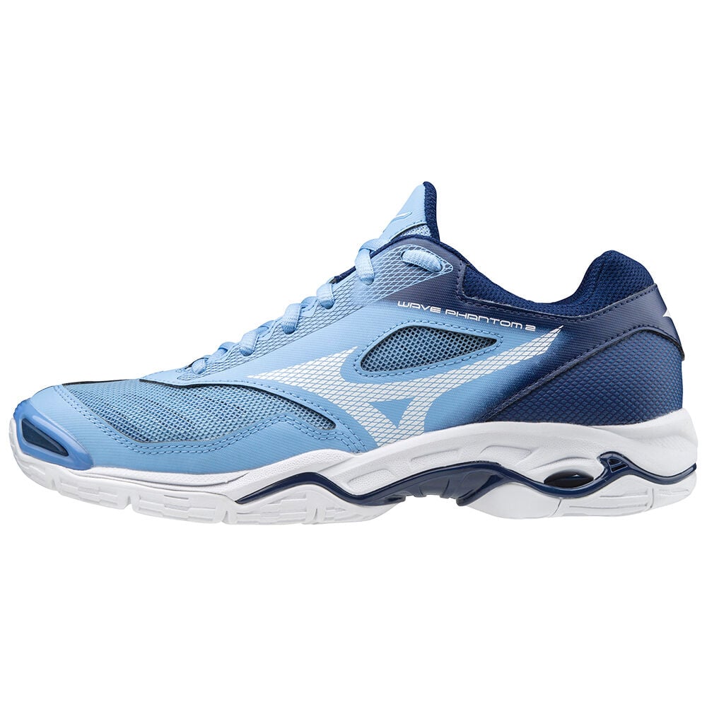Mizuno Damen Wave Phantom 2 Hallenschuhe Turnschuhe Sport Sneaker Schuhe Blau 