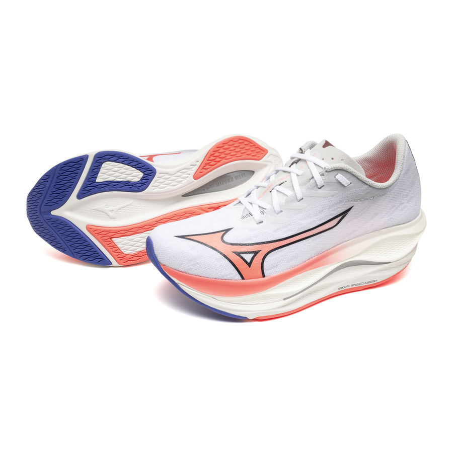 Mizuno WAVE REBELLION FLASH 3 White/Striking Coral/Iris Bloo