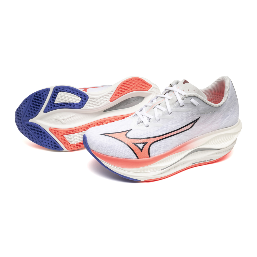 Mizuno WAVE REBELLION FLASH 3 White/Striking Coral/Iris Bloo
