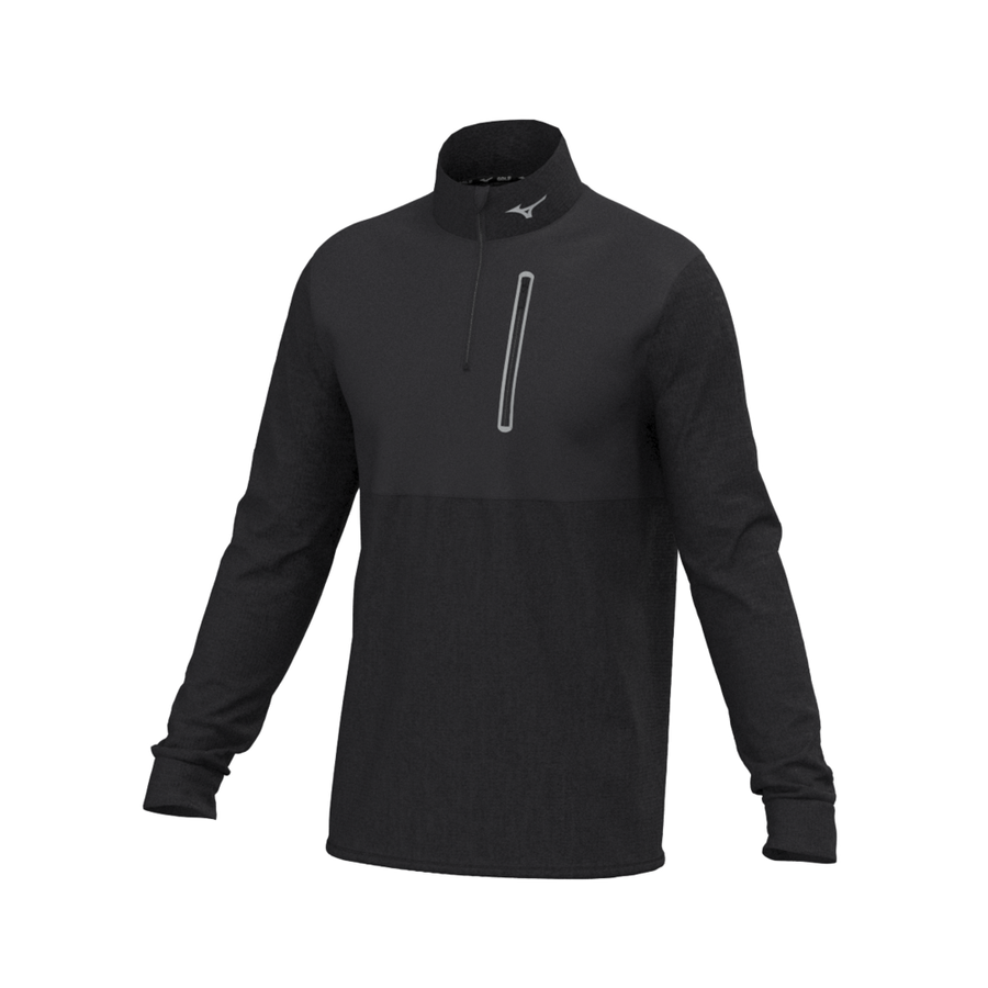 Mizuno Melange Reflect 1/4 Zip Black golf hoodies Mizuno Europe