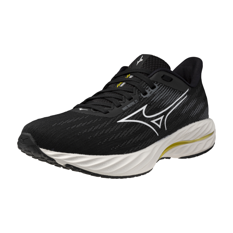 Mizuno WAVE INSPIRE 21 Black/White/Vibrant Yellow