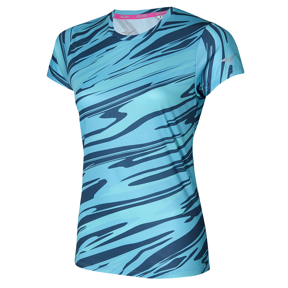 Mizuno Impulse Core Graphic tee Maui Blue