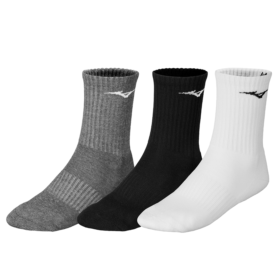 Mizuno Training 3P Socks White/Black/Melange