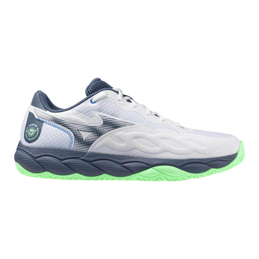 Mizuno WAVE ENFORCE COURT AC White/vintage indigo/neo mint Mizuno WAVE ENFORCE COURT AC White/vintage indigo/neo mint