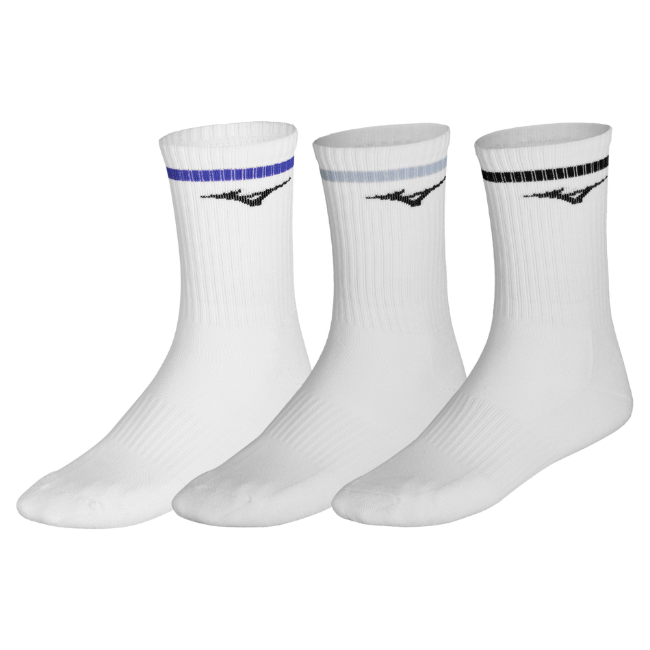 Mizuno TRAINING 3P SOCKS WITH LINE White/Ether/Bellwether