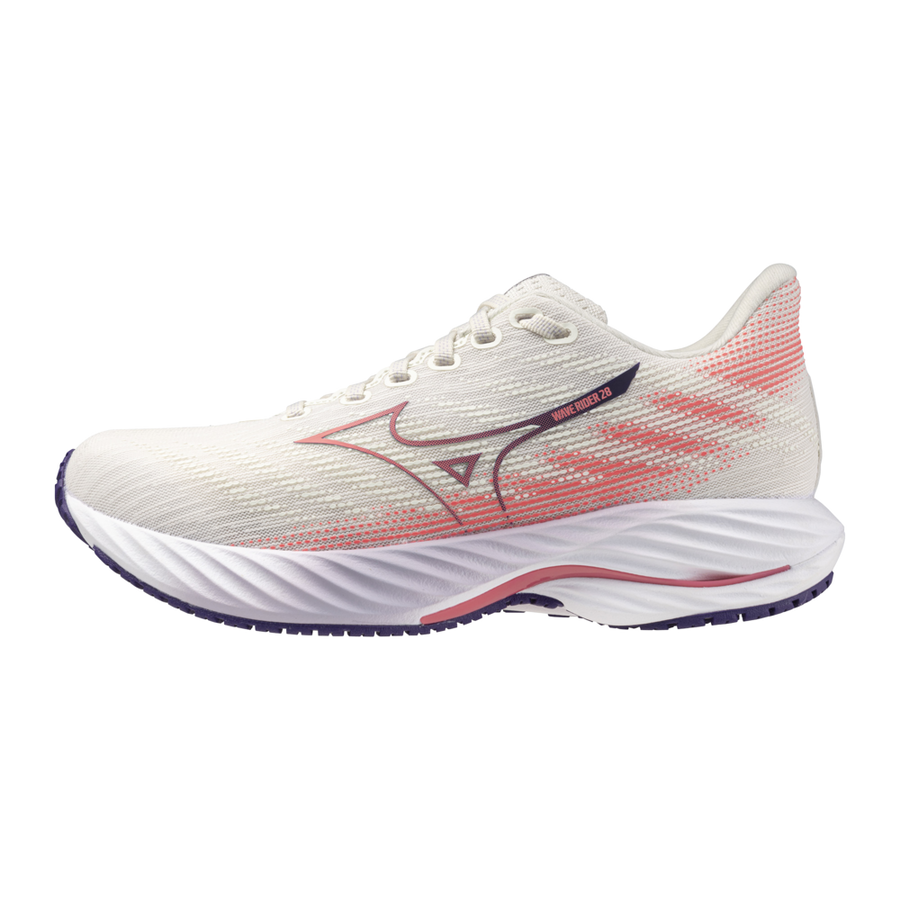 Mizuno WAVE RIDER 28 MIZSnowWhite/CamelliaRose/VinI