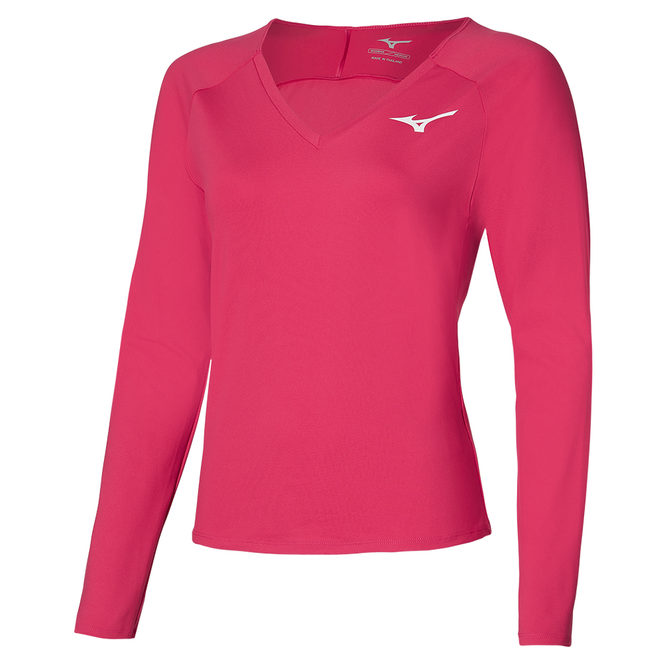 Mizuno L/S Tee Rose Red