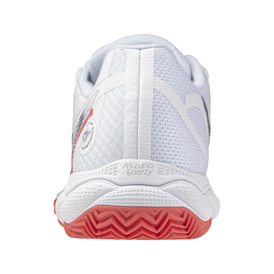 Mizuno WAVE ENFORCE COURT CC White/Blue Granite/Calypso Coral