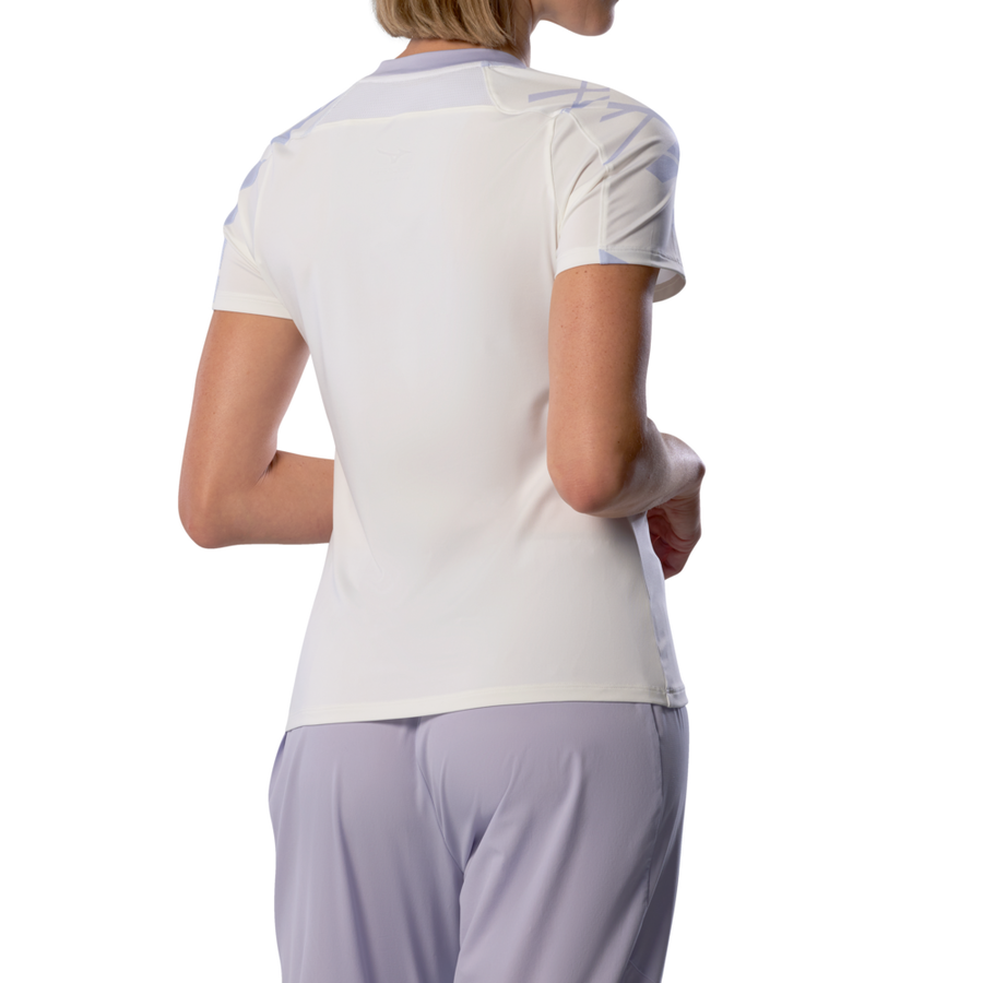 Mizuno Daybreakers Printed Short Sleeve Tee White / Icelandic Blue