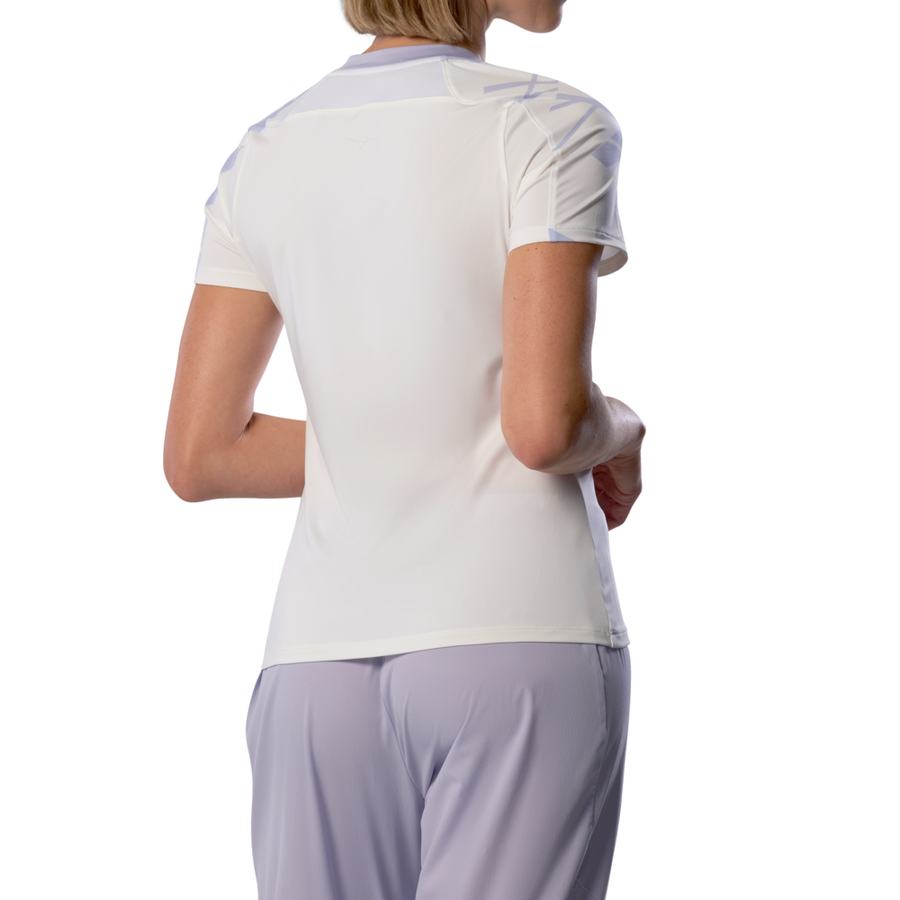 Mizuno Daybreakers Printed Short Sleeve Tee White / Icelandic Blue
