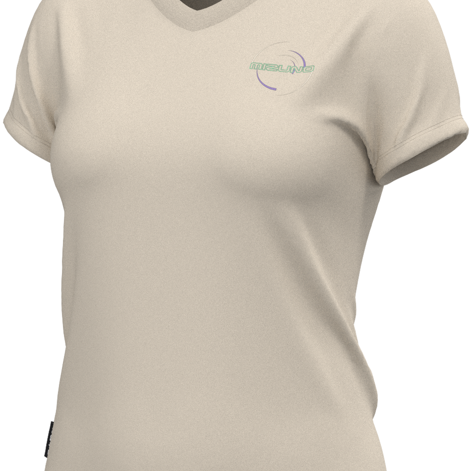 Mizuno Athletic RB Tee V neck(W) SUMMER SAND