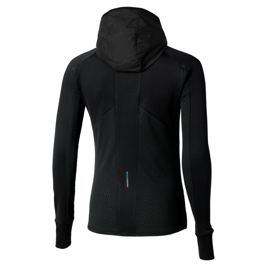 Mizuno Active Warmalite Hybrid Full Zip Hooded Long Sleeve Top  Black